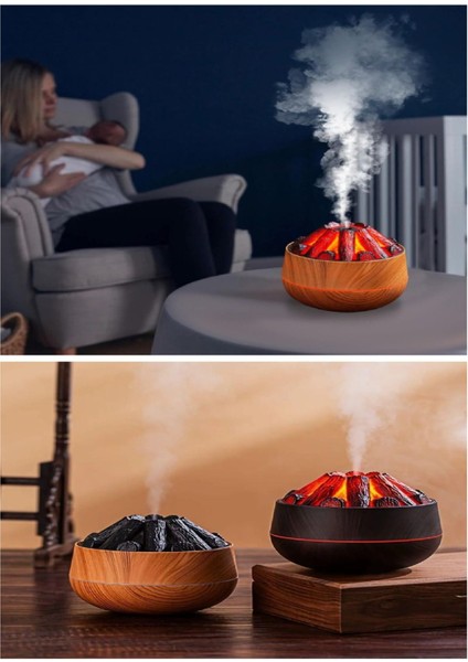 Dekoratif Şık Tasarım Uyumlu Odun Ateşi Tasarımlı Oda-Ofis Hava Nemlendirici fiyatları