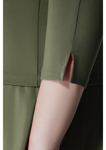 ED7755-08 Elena Dry-Touch V-Yaka Uzun Kollu Kadın Tenis , Koşu Üstü Haki indirimleri