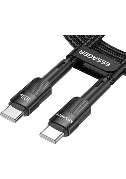 0.50CM Pd 100W Qc4.0 Süper Hızlı Type-C To Type-C Şarj Data Kablosu Batarya Korumalı