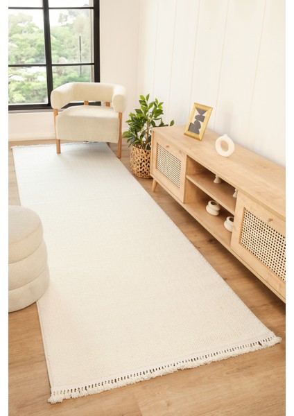 Stockholm %100 Polyester Yumuşak Dokulu Bukleli Dokuma Makina Halısı Oturma Odası Salon Mutfak Halısı Beyaz Yolluk fiyatları