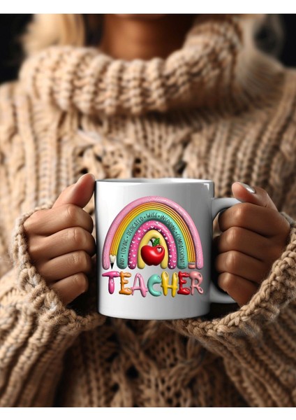 Öğretmen Temalı Özel Tasarım Seramik Kupa Mug - Teacher