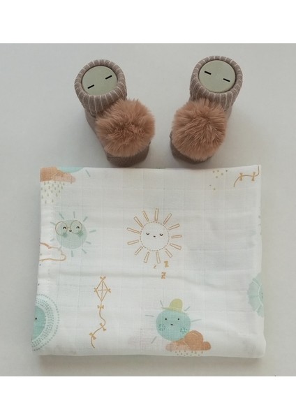 Hoşgeldin Bebek, Unisex, Yenidoğan Bebek, Beyaz Örgü Ayıcık, Battaniyeli Isimli Emzik Askısı Hediye Seti fırsatları