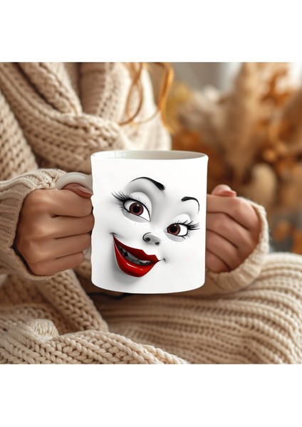 Ifade Surat Temalı 3 Boyutlu Tasarım Seramik Kupa Mug