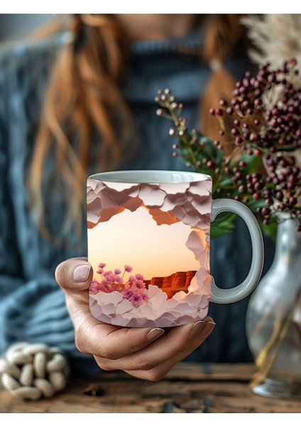 Manzara Şeklinde Tam Boy 3 Boyutlu Tasarım Seramik Kupa Mug indirimleri