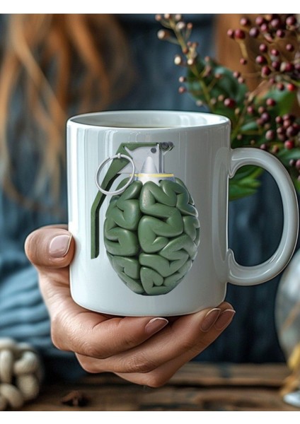 El Bombası ve Beyin Şeklinde 3 Boyutlu Tasarım Seramik Kupa Mug fiyatları