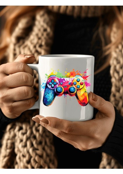 Oyun Konsolu Temalı 3 Boyutlu Tasarım Seramik Kupa Mug