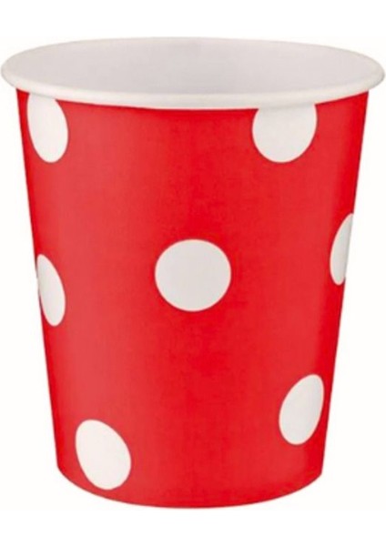 Doğum Günü Tabak, Bardak, Peçete ve Mısır Kutusu Seti Kırmızı Puantiyeli modelleri