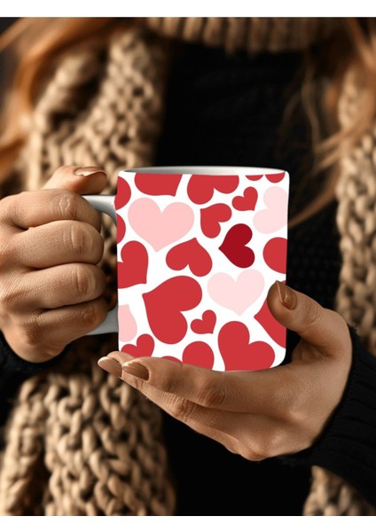 Kalp Şeklinde 3 Boyutlu Tasarım Seramik Kupa Mug