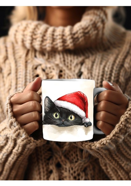 Yılbaşı Kedi Temalı 3 Boyutlu Tasarım Seramik Kupa Mug indirimleri