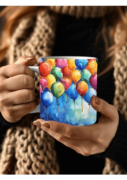 Balon Şeklinde 3 Boyutlu Tasarım Seramik Kupa Mug
