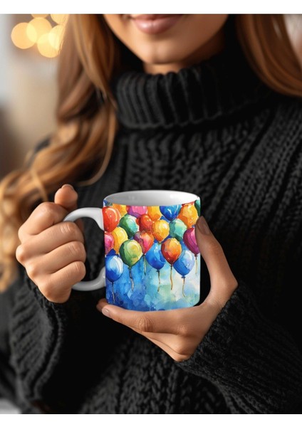 Balon Şeklinde 3 Boyutlu Tasarım Seramik Kupa Mug