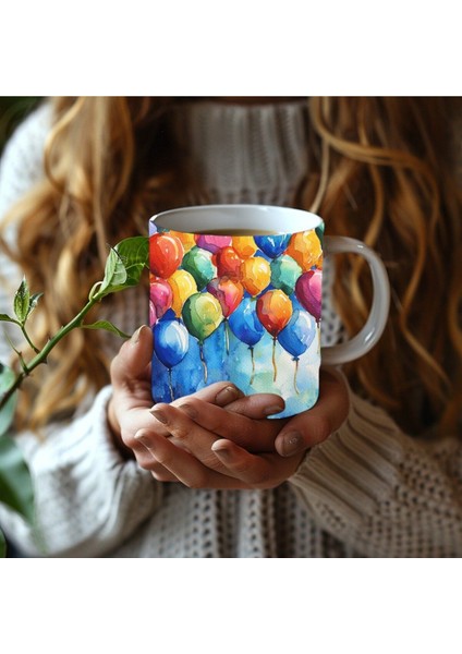 Balon Şeklinde 3 Boyutlu Tasarım Seramik Kupa Mug