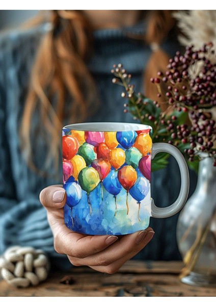 Balon Şeklinde 3 Boyutlu Tasarım Seramik Kupa Mug