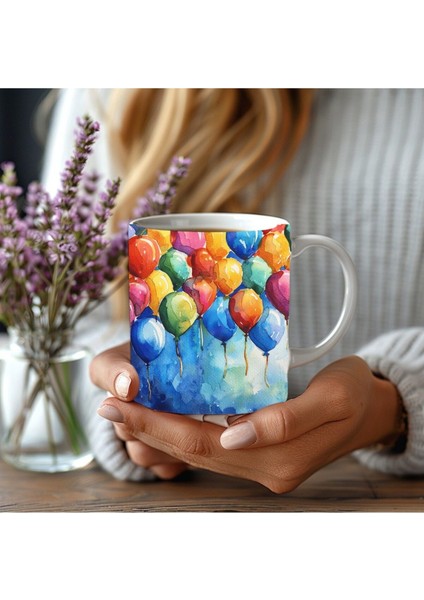 Balon Şeklinde 3 Boyutlu Tasarım Seramik Kupa Mug