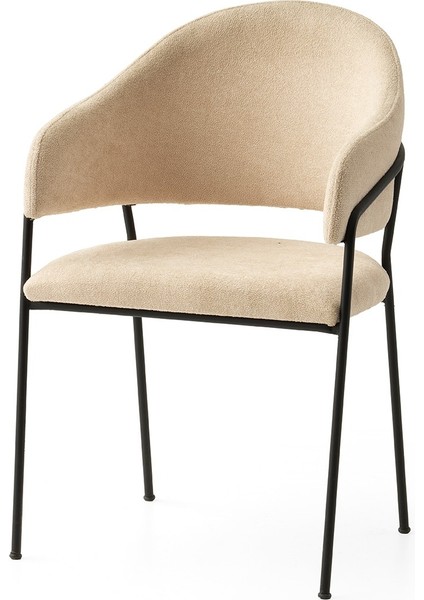 Evrm Metal Ayaklı Kumaş Salon Balkon ve Mutfak Sandalyesi 1 Adet