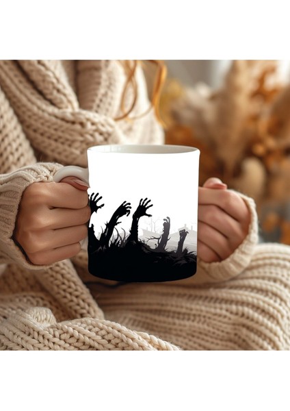 Zombi Eller Şeklinde Tam Boy 3 Boyutlu Tasarım Seramik Kupa Mug fırsatları