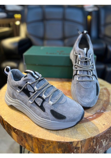 1103 Füme Nubuk Hakiki Deri Erkek Sneakers