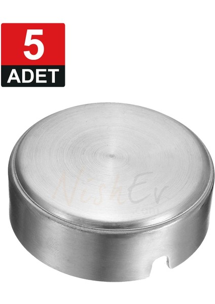 5’li Elit Büyük Boy Krom Küllük Paslanmaz Çelik Kül Tablası 10 cm
