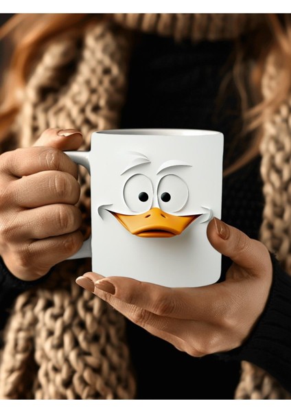 Ördek Temalı 3 Boyutlu Tasarım Seramik Kupa Mug