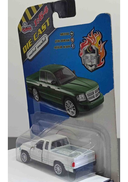 Vardem Dianomi 1:64 Ölçek Chrysler Pick-Up Beyaz/// Çek Bırak 8 cm Metal Kapıları Açılır modelleri