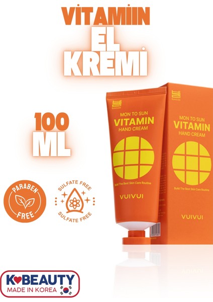 Kore Üretimi Vitamin Özlü Onarıcı ve Canlandırıcı El Kremi 100GR