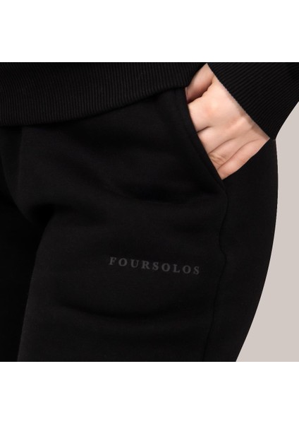 Siyah Kadın Jogger, 3 Iplik Kumaş, Normal Fit fiyatları