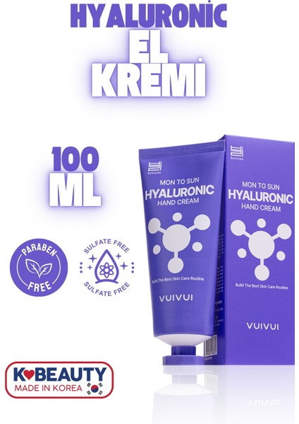 Kore Üretimi Hyaluronik Içerikli Yoğun Nemledirici El Kremi 100GR