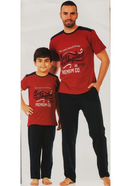 Erkek Çocuk Kısa Kol , Uzun Pantolonlu Penye Pijama Takım M00679