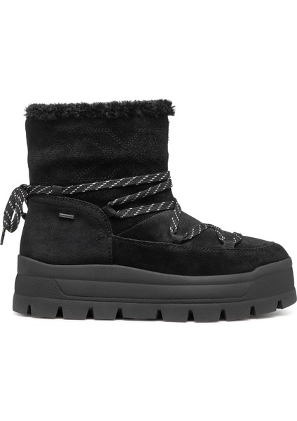 Kadın Siyah Spherica Ec7.1 Abx Kürklü Waterproof Süet Deri Bot D46WSA00022C9999