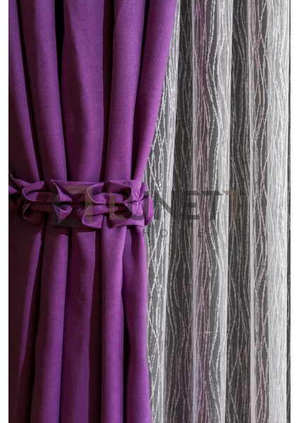 Kullanıma Hazır Mor Rengi Pilesiz Ekstraforlu Düz Dikim Fon Perde Tek Kanat 9203 fiyatları