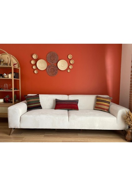 30 x 60 cm Gri Kırmızı Renkli Çizgili Dekoratif El Dokuma Kırlent Kılıf fırsatları
