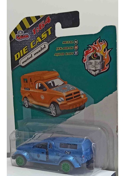 Dianomi Vardem 1:64 Ölçek Chrysler Pick-Up D-4 Mavi// Metal Çek Bırak 8 cm