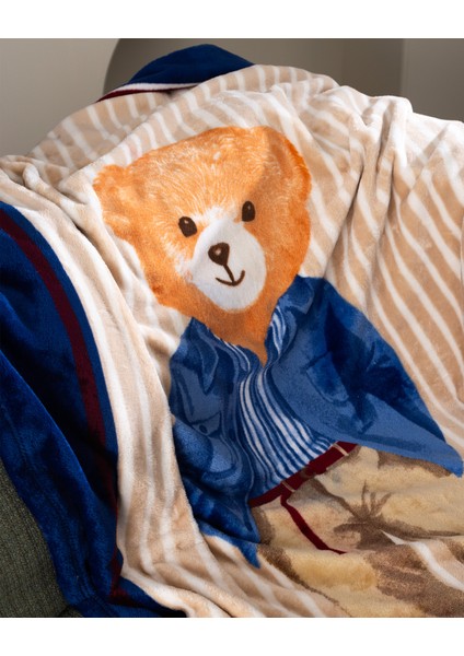 Marnay Ayı Welsoft Polar Baskılı Tv Battaniye - Bej/lacivert fiyatları