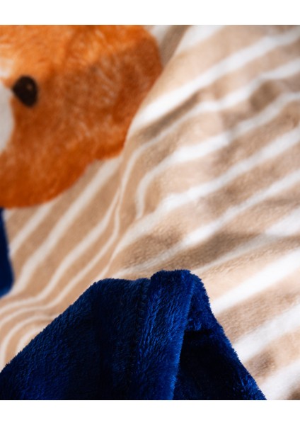 Marnay Ayı Welsoft Polar Baskılı Tv Battaniye - Bej/lacivert fırsatları