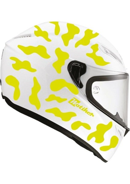 Neon Sarı Kamuflaj Kask Sticker Modeli