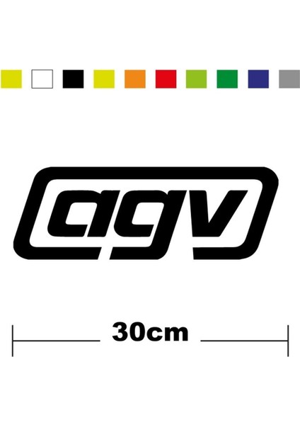 Agv Sponsor Marka Tek Renk Sticker Etiket