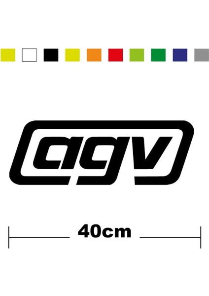 Agv Sponsor Marka Tek Renk Sticker Etiket