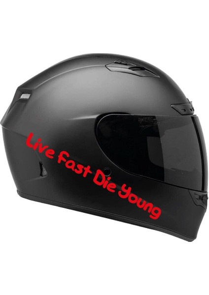 Tek Renk Live Fast Die Young (Live Fast Die Young Helmet Stickers) Kask Sticker Etiket Modeli