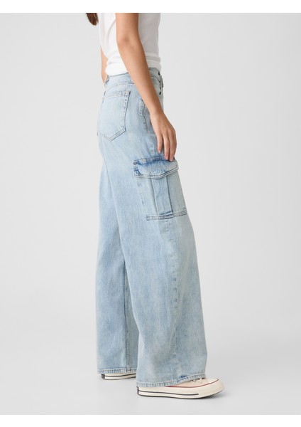 Kadın Mavi Wide Leg Jean Pantolon indirimleri