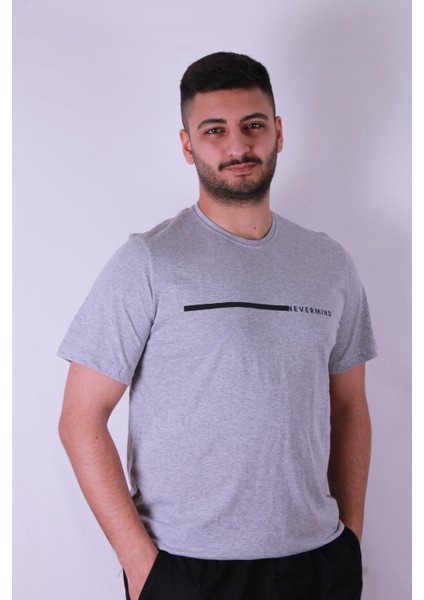 Never Mind Baskı Gri Erkek T-Shirt fiyatları