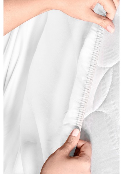 Ciel Tek Kişilik Plus %100 Pamuk Lastikli Saten Çarşaf - Beyaz fiyatları