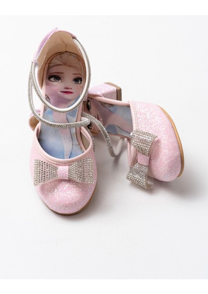 Kız Çocuk Elsa Cırtlı Topuklu Abiye Ayakkabı fiyatları
