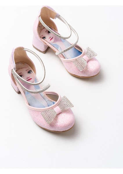 Kız Çocuk Elsa Cırtlı Topuklu Abiye Ayakkabı modelleri