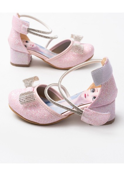 Kız Çocuk Elsa Cırtlı Topuklu Abiye Ayakkabı fırsatları