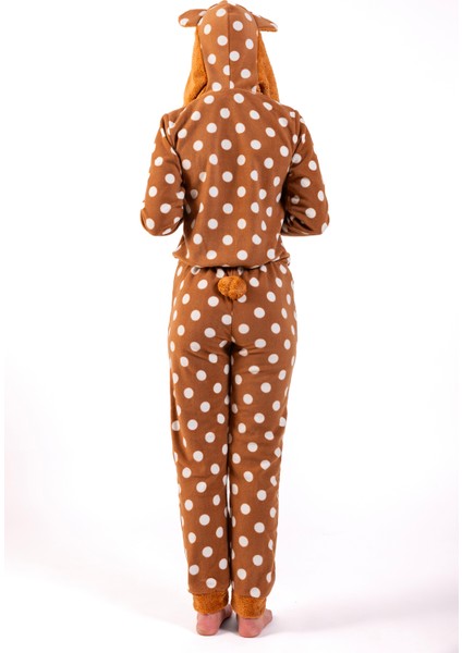 Kadın Kahve Ayıcık Puanlı Polar Tulum fırsatları