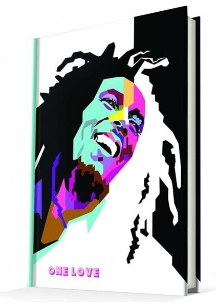 Popart Bob Marley Sert Kapak Çizgili 14*22 64874-0