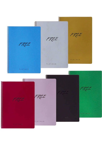 Color Defter Pp Kapak Free Platinum A4 80 Yaprak Kareli