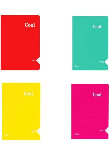 Color Defter Plastik Kapak Dikişli Cool A4 100 Yaprak Kareli