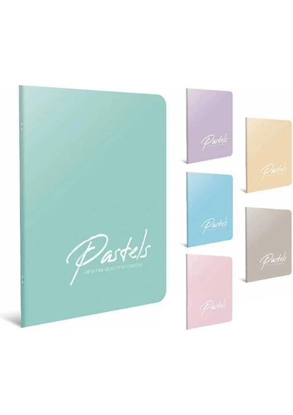 Pastels Tel Dikişli Plastik Kapak Kareli Defter A4 80 Yaprak
