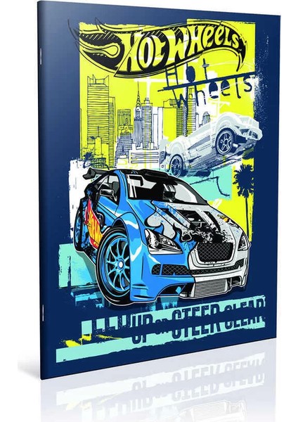 Hot Wheels Tel Dikişli Karton Kapak Defter A6 48 Yaprak